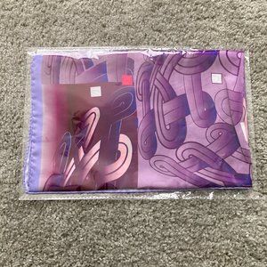 CROATA Silk Patterned Scarf in Purple | Luxury Croatian Brand